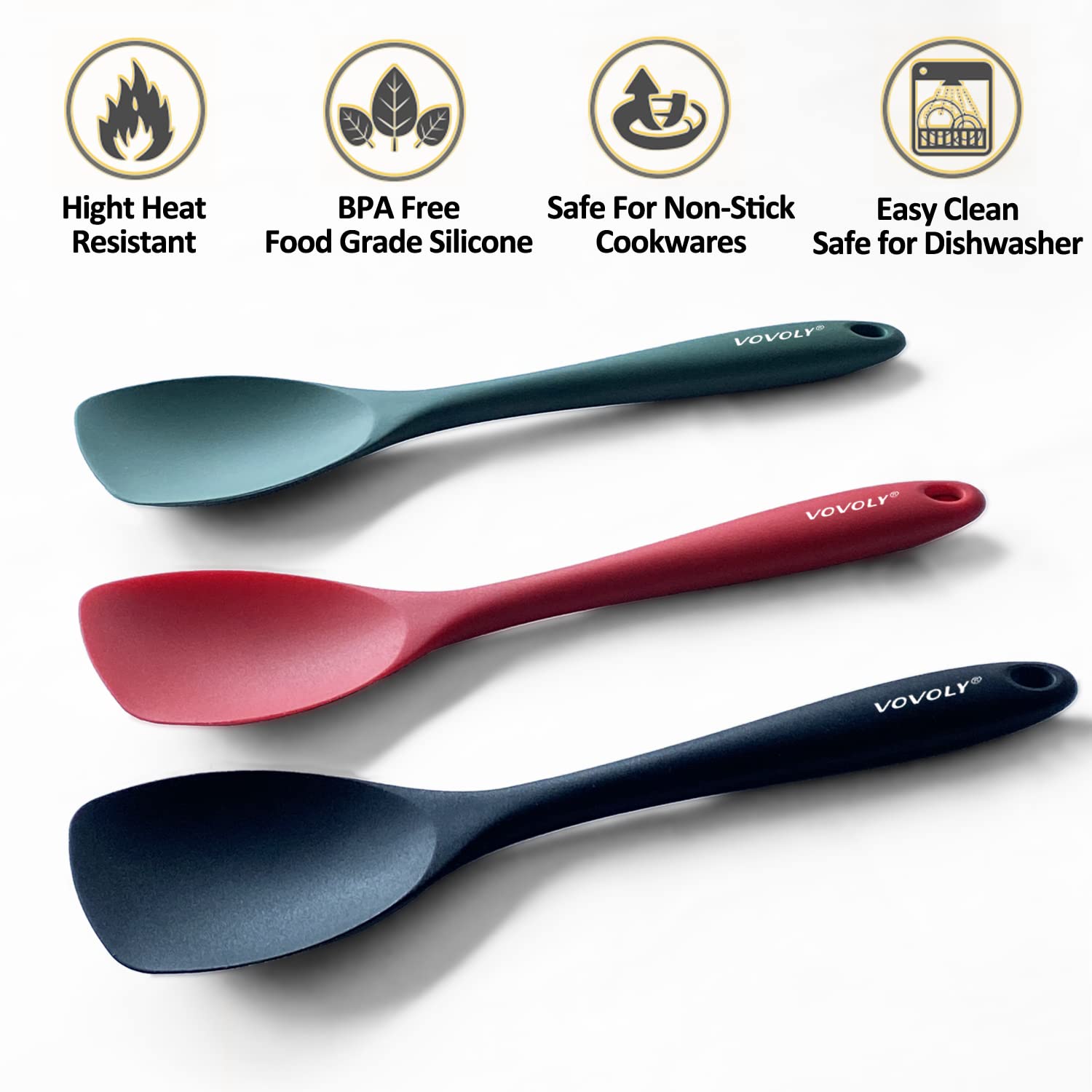 VOVOLY heat-resistant silicone close-up, showcasing seamless design for easy cleaning.