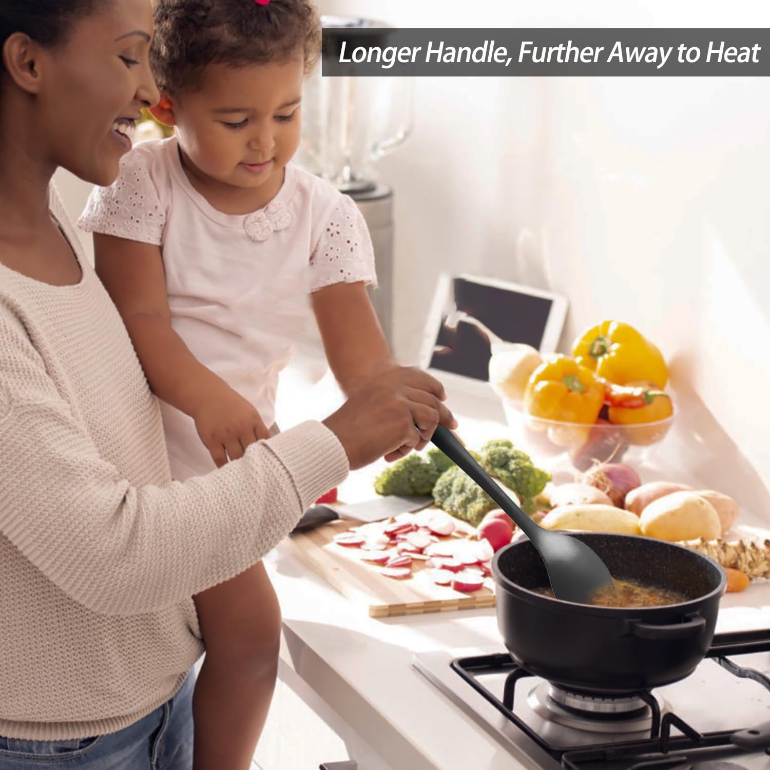 Vovoly nonstick silicone spoons clean quickly after cooking.