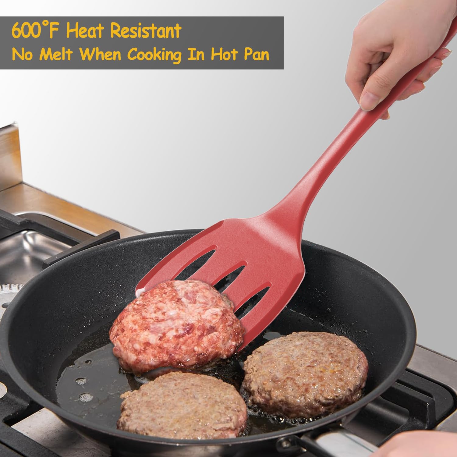 Vovoly ergonomic handle provides a secure, comfortable grip during busy cooking.