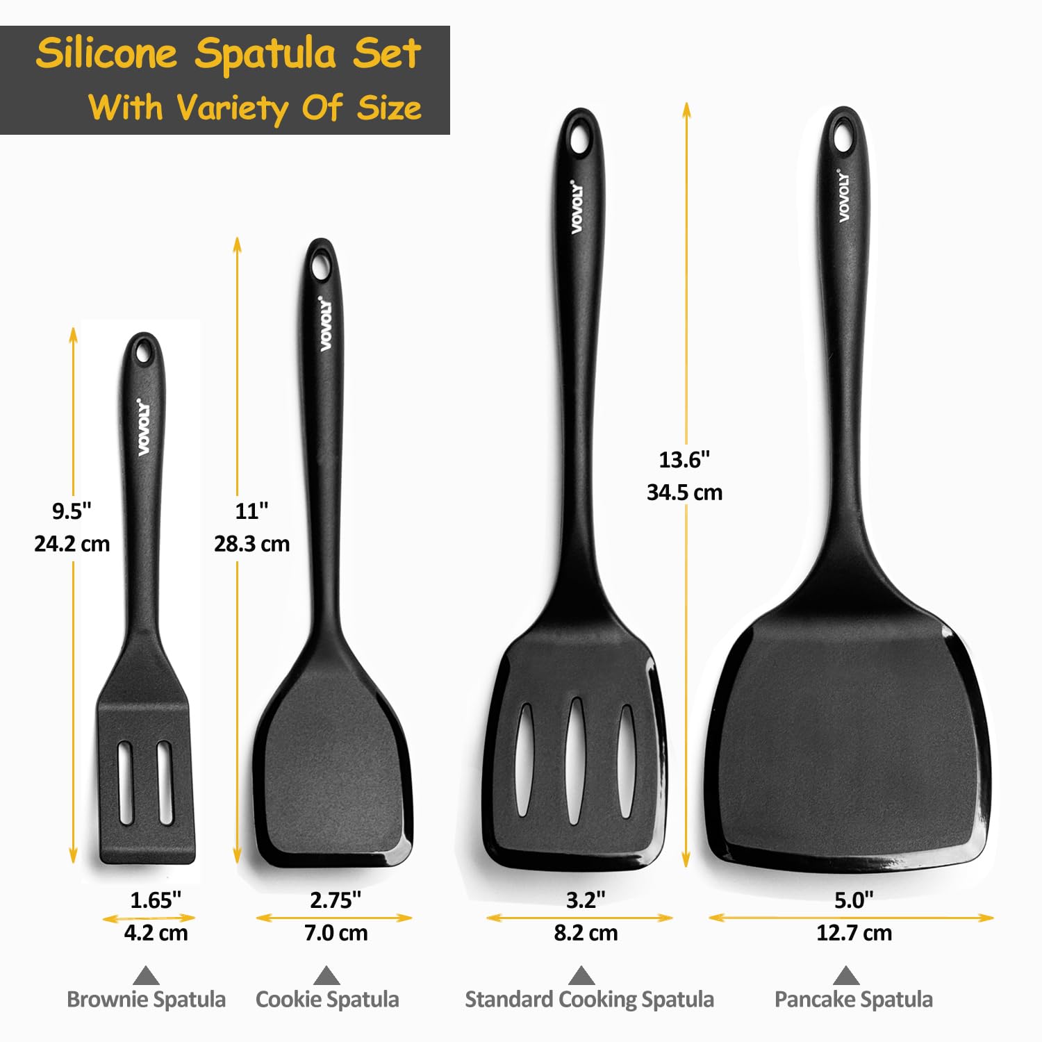 Vovoly compact spatula for small pans, precise turning during cooking