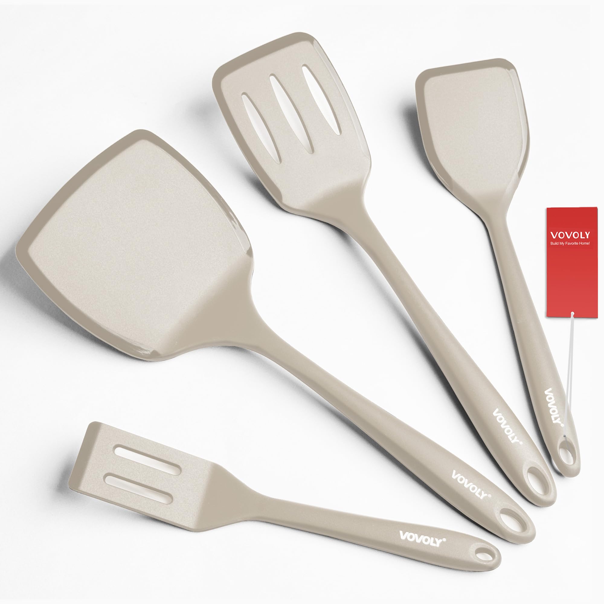 Vovoly silicone spatula set pancake spatula for flipping eggs without scratching nonstick cookware