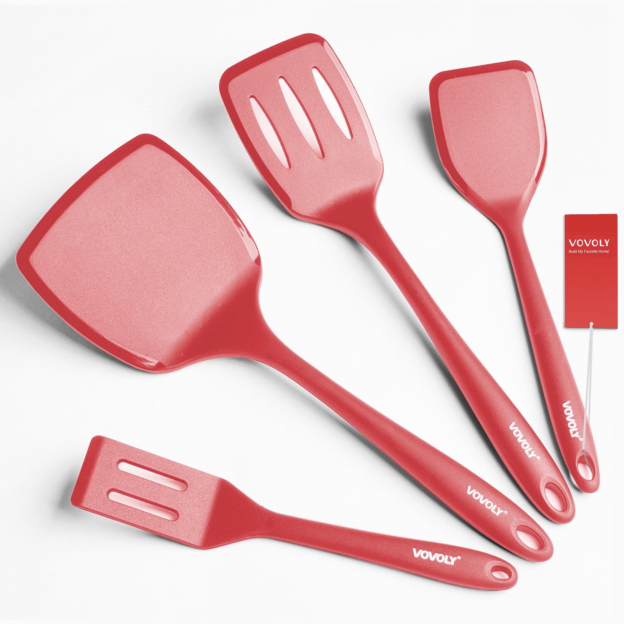Vovoly silicone spatula set pancake turner for flipping fluffy pancakes without scratching nonstick pans.