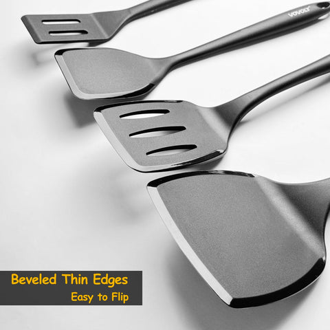 Vovoly slotted spatula drains fats while flipping evenly