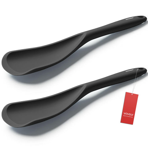 VOVOLY silicone spoon in black for gentle stirring with nonstick pans