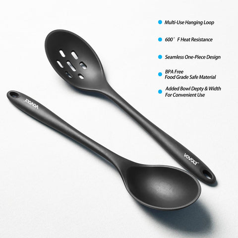 Vovoly silicone spoon set is dishwasher safe for easy cleaning.
