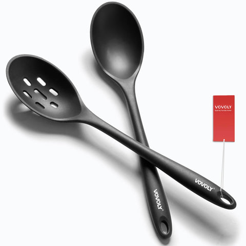 Vovoly extra-large silicone spoon for stirring sauces and batter.
