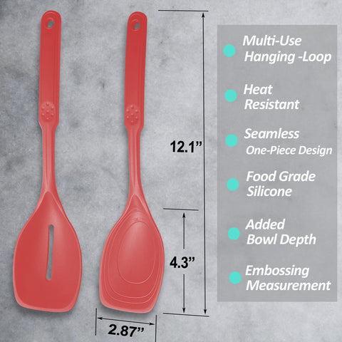 Vovoly solid silicone spoon with deep bowl for precise scooping