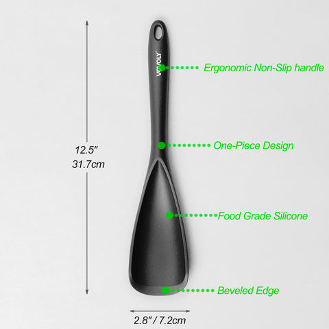 VOVOLY wooden-handle spoon in black with comfortable grip