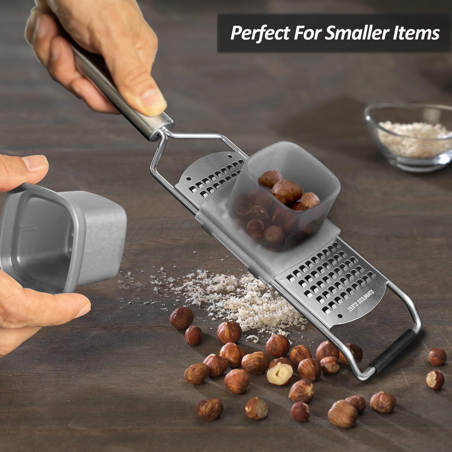 Vovoly zester grater extra coarse blade for large shavings and nutmeg.