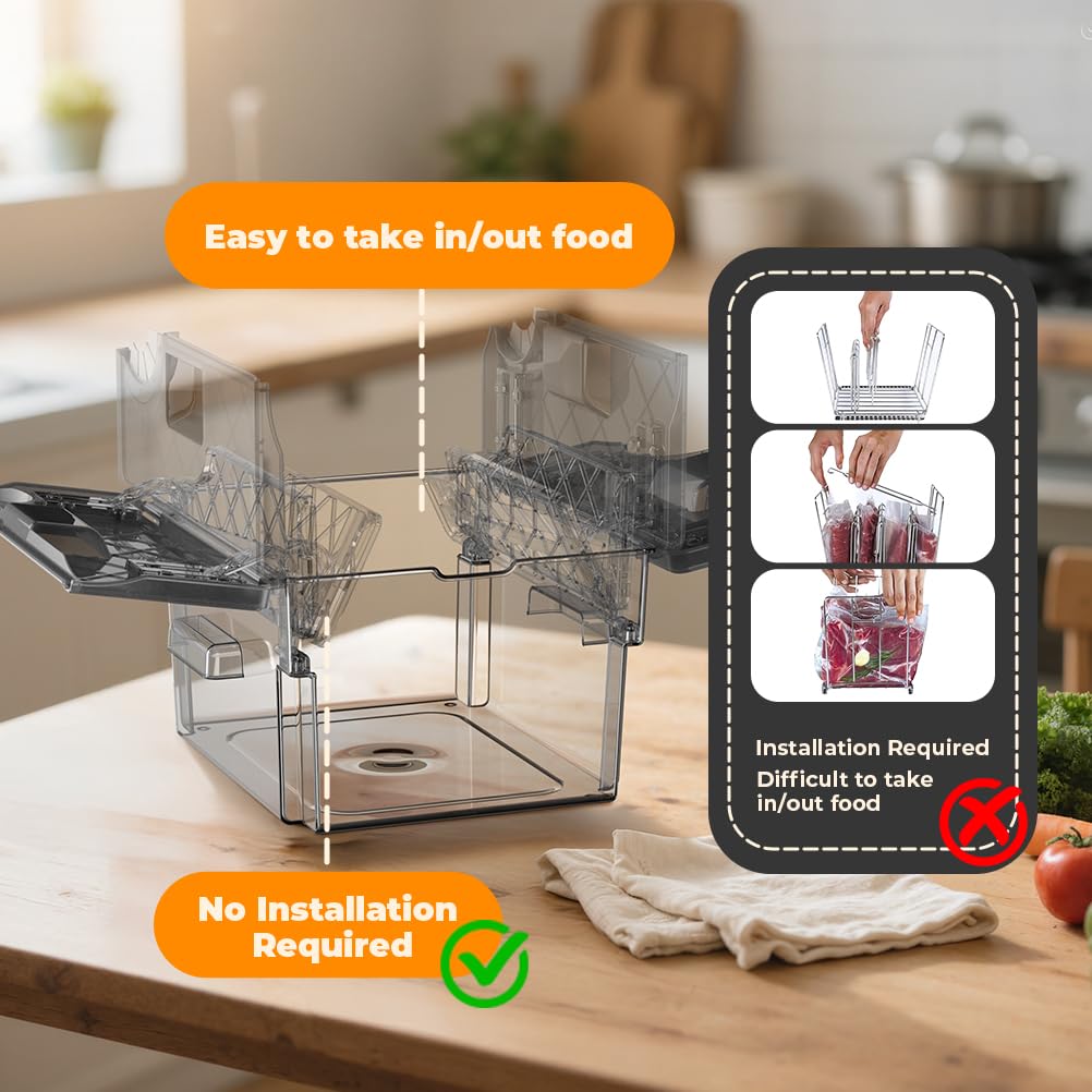 Vpcok Direct grey sous vide container blends with any kitchen.