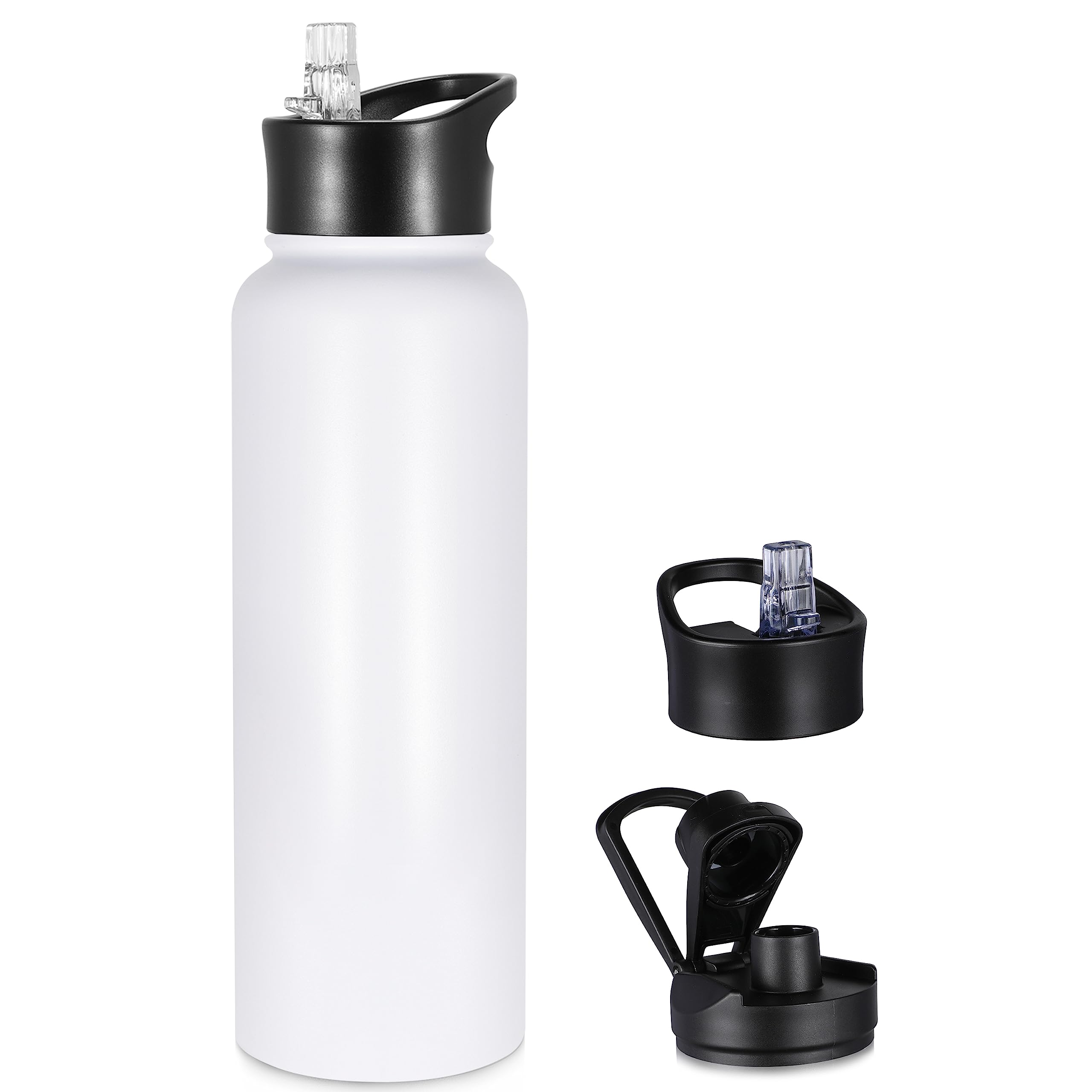 VQRRCKI 40 oz insulated bottle front view for all-day hydration on the go.