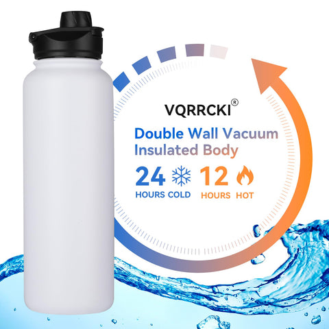 VQRRCKI bottle straw-lid close-up showing leak-proof design for travel.