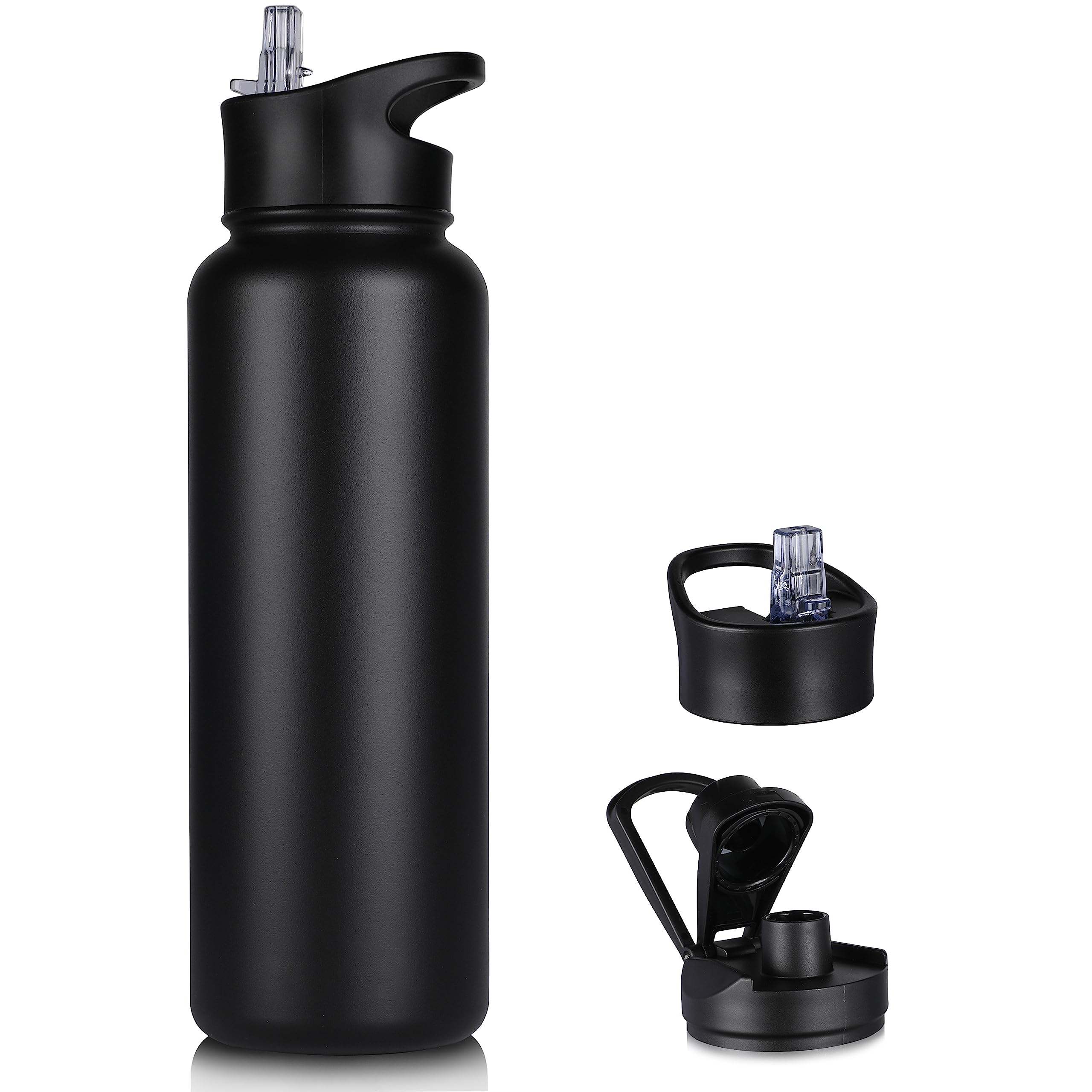 VQRRCKI 40 oz insulated bottle front view maintaining temperature on the go