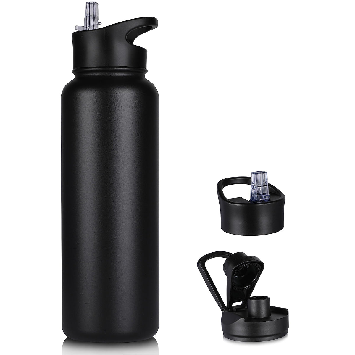 VQRRCKI 40 oz insulated bottle front view maintaining temperature on the go
