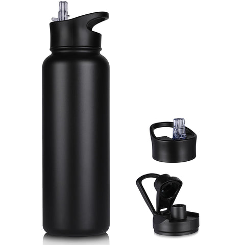 VQRRCKI 40 oz insulated bottle front view maintaining temperature on the go