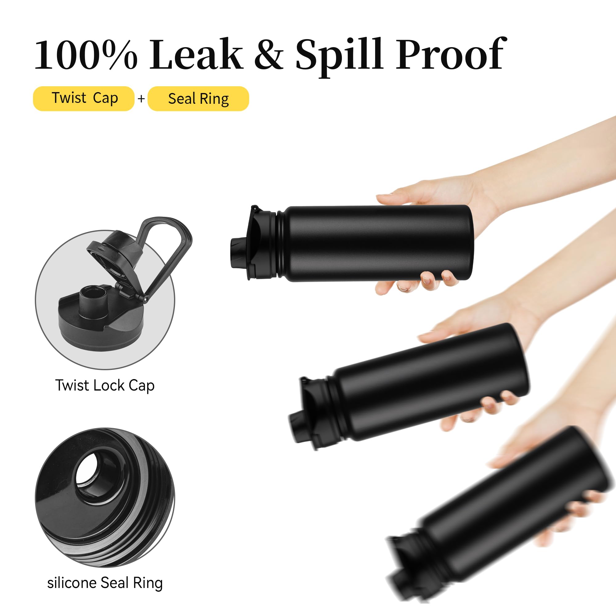 VQRRCKI bottle with powder-coated grip for secure handling