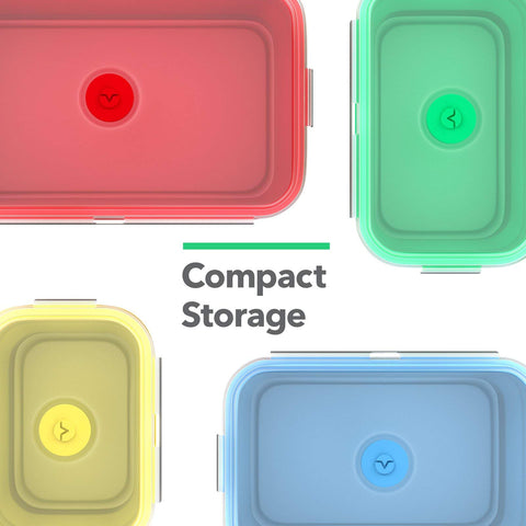 Vremi silicone containers in bright colors simplify lunch packing.