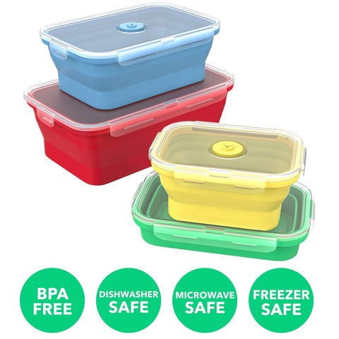 Vremi silicone containers are freezer-safe for batch meals.