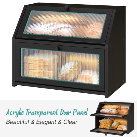 Vriccc bamboo bread box easy-clean smooth surface for daily use