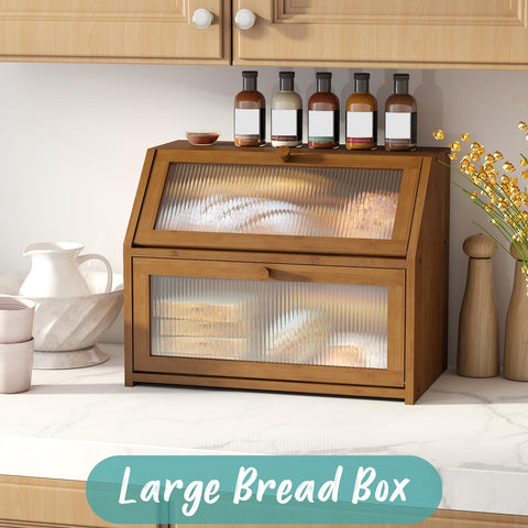 Vriccc bread box highlighting its extra-large capacity for loaves