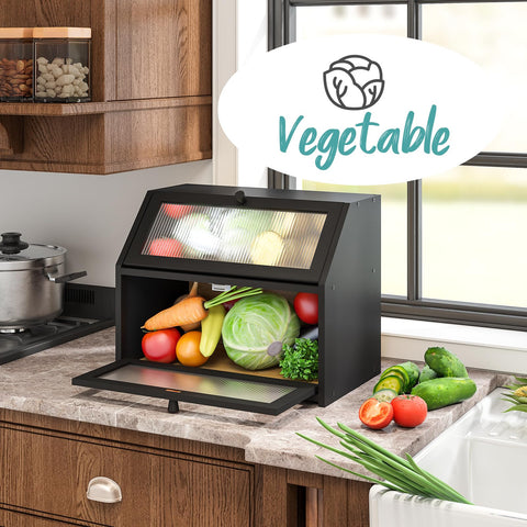 Vriccc countertop bamboo bread rack provides sturdy storage on the counter