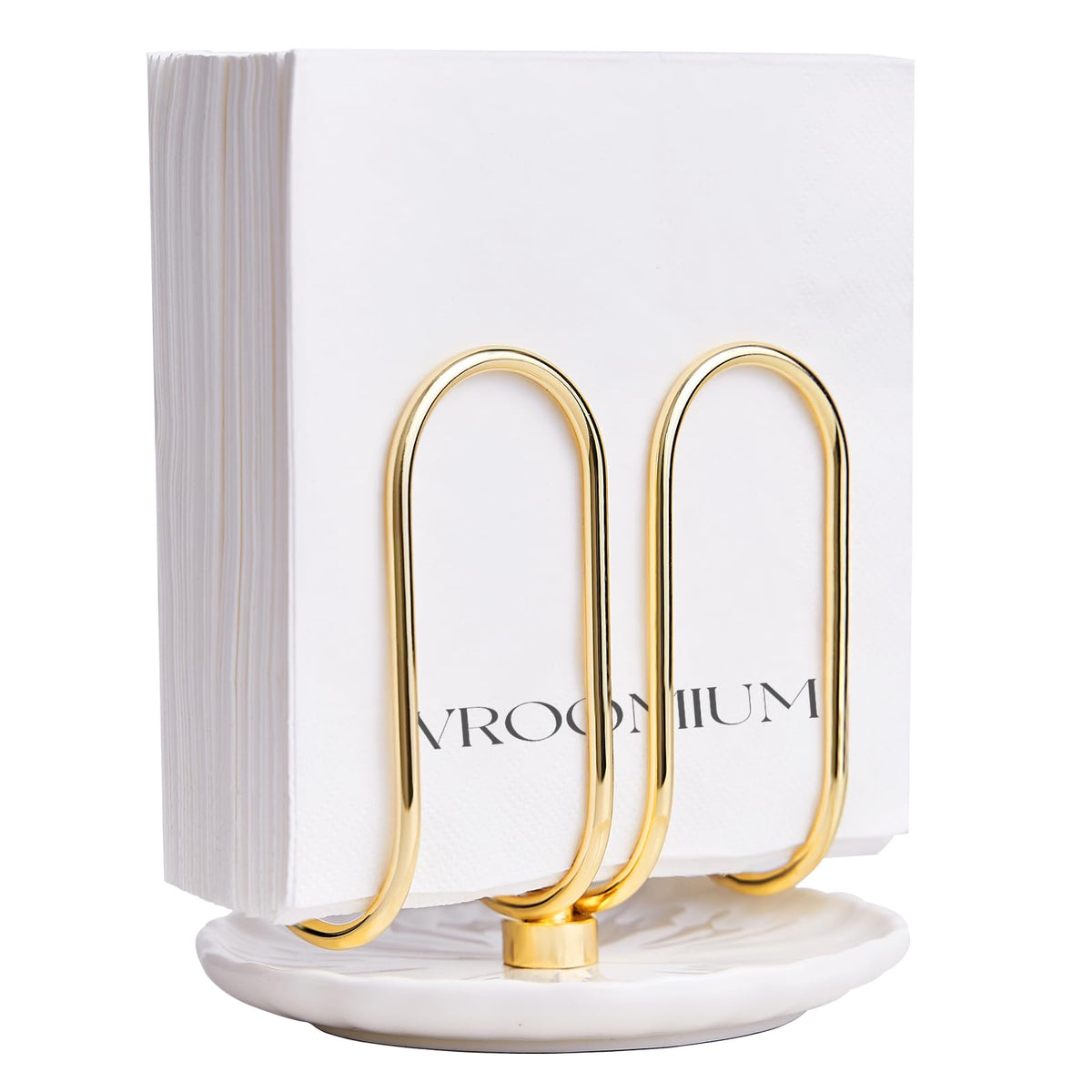 VROOMIUM napkin holder with ceramic base for elegant, stable table settings.