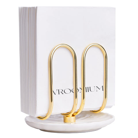 VROOMIUM napkin holder with ceramic base for elegant, stable table settings.