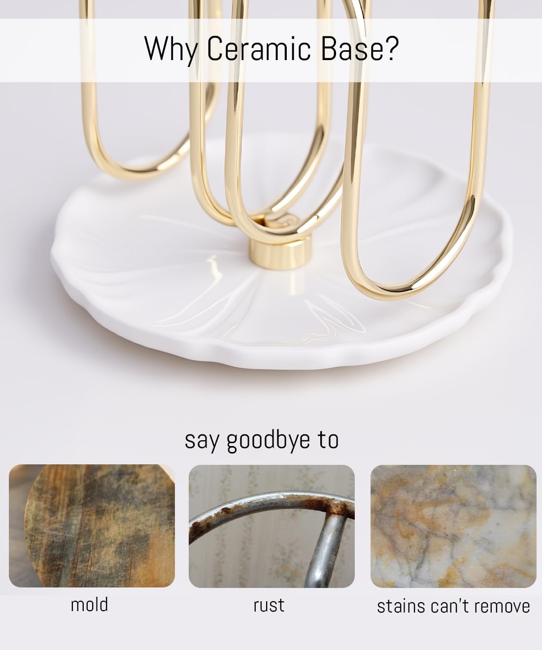 VROOMIUM napkin holder with gold stand enhances dining room decor.