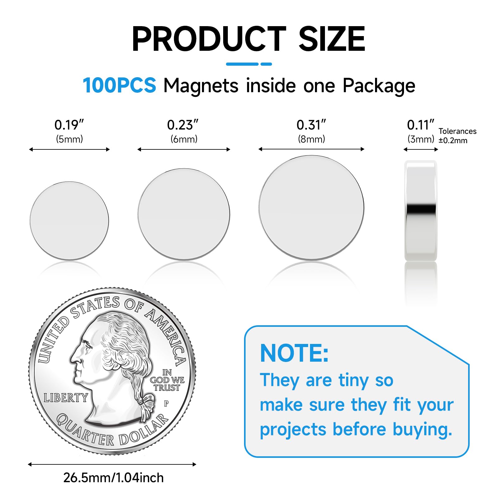 Vruelia 5x3mm magnets for algebra tokens and small notes.