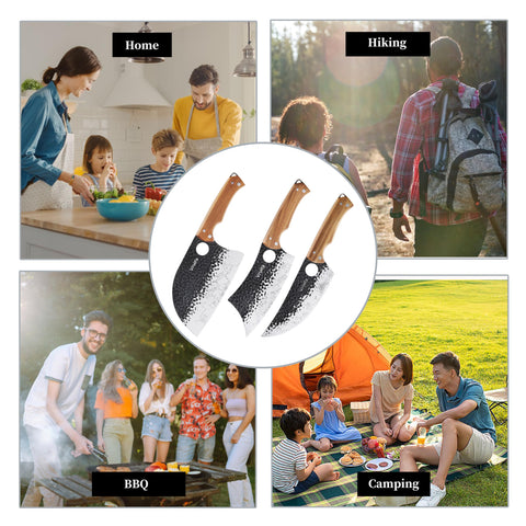 VRUIFA hand-forged blades close-up, showcasing durability and sharpness