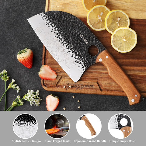 VRUIFA kitchen scene featuring all three knives ready for prep