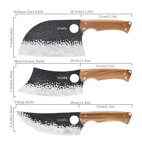 VRUIFA meat cleaver close-up, rugged blade ready for heavy chopping