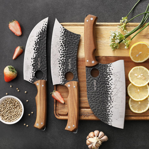 VRUIFA outdoor camping setup with knives for versatile cooking tasks