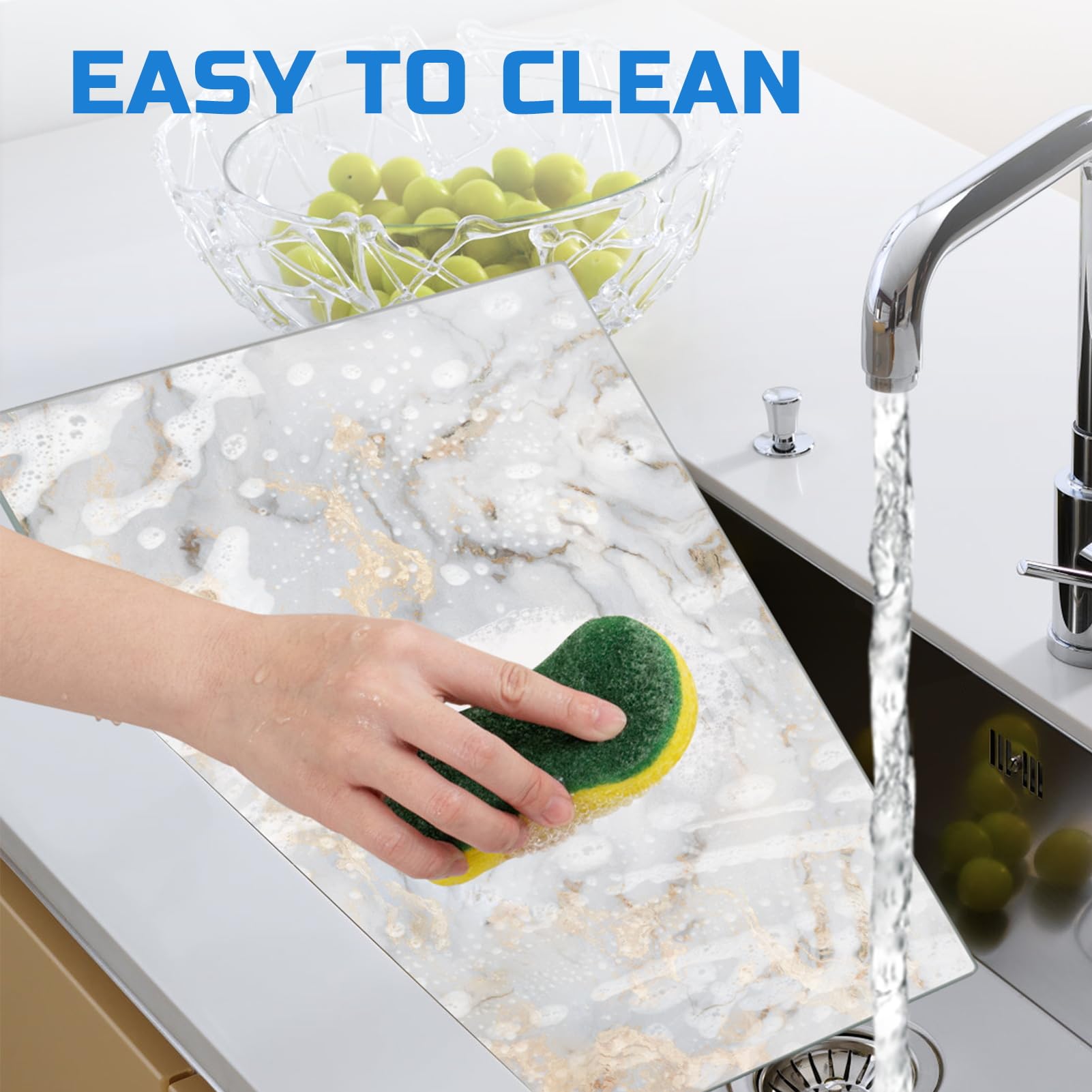 VSAR House cutting board with rubber non-slip feet bottom on counter
