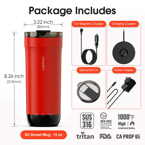 VSITOO S5 16oz red travel mug ready for travel