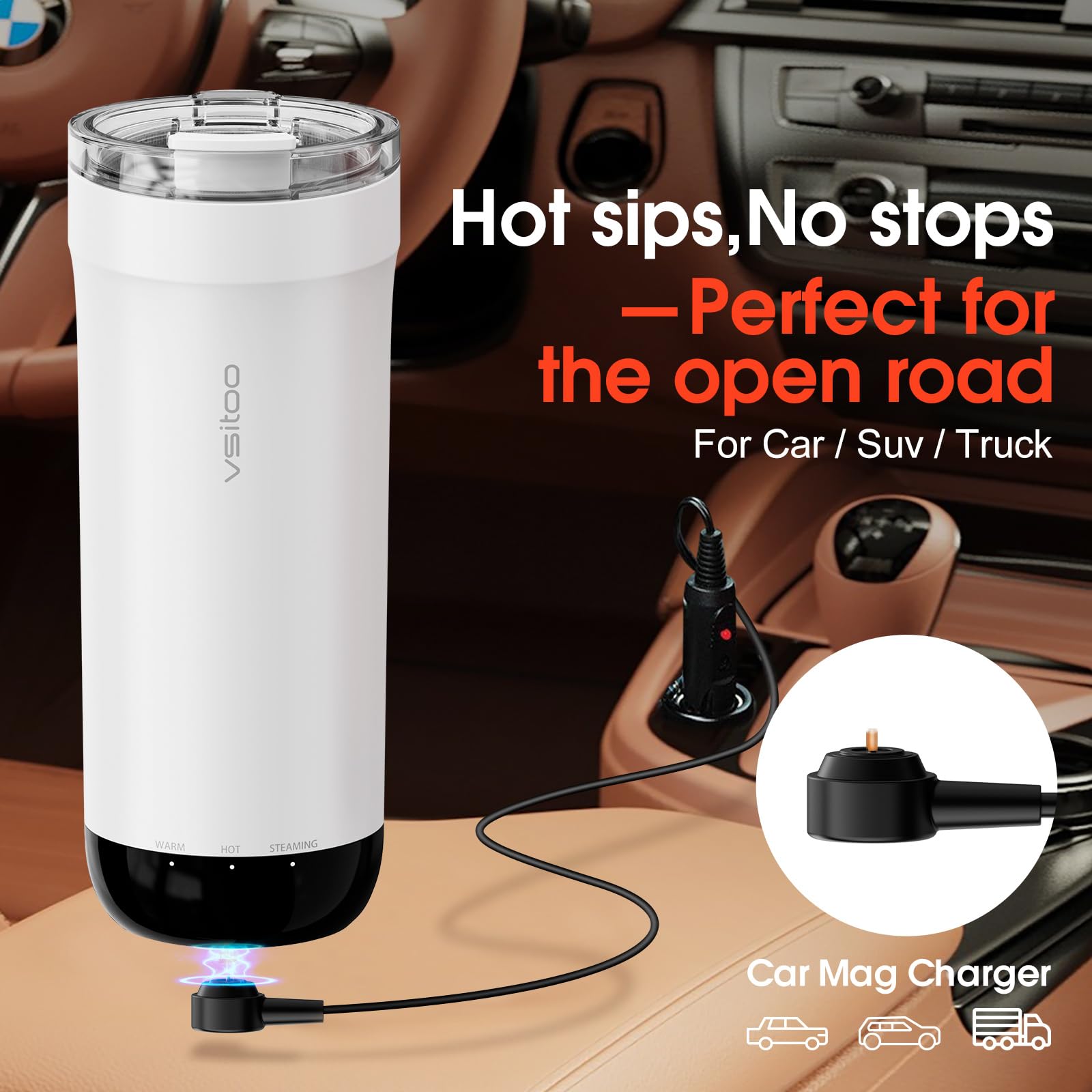 VSITOO S5 app-control interface enables temperature adjustment remotely for convenience.