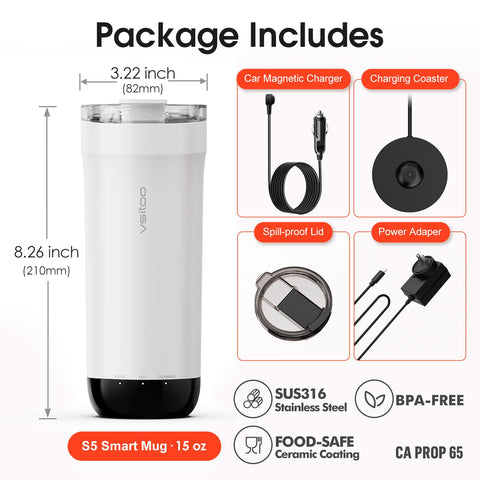 VSITOO S5 desktop base included for steady warmth at home or office.