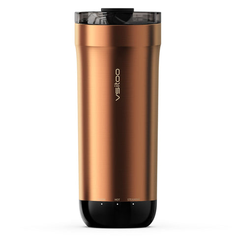 VSITOO S5 heated mug lid showing secure seal for spill-free use