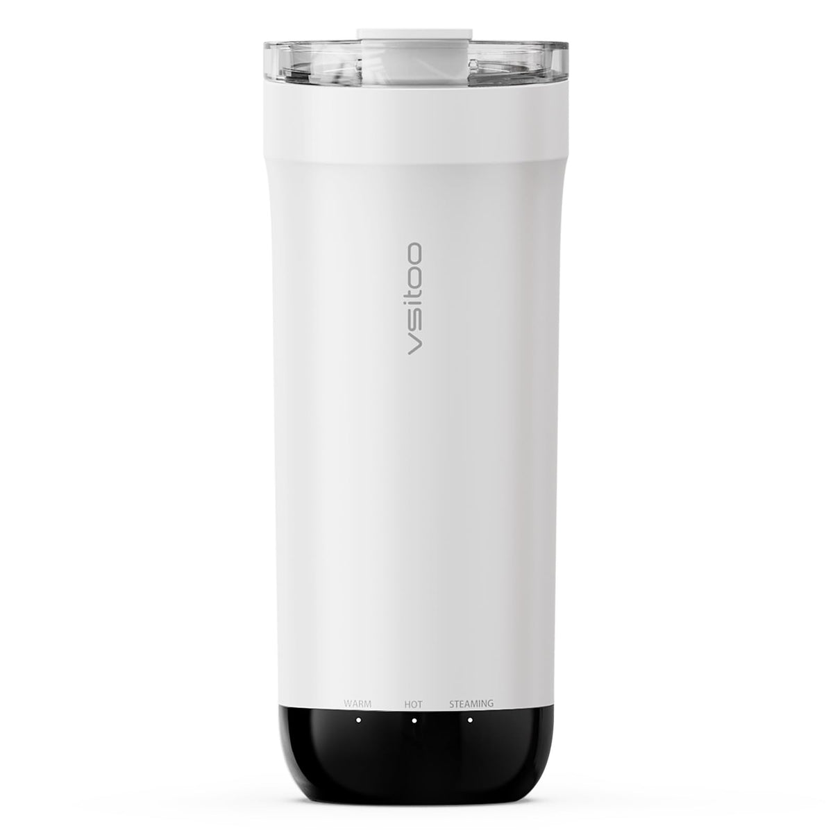 VSITOO S5 front view shows a sleek white mug for hot drinks on the go.