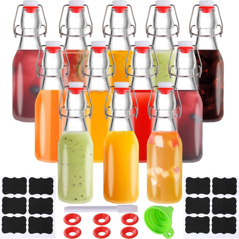 VSWINGBO 8.5oz swing-top bottle pack with airtight lids for safe storage and brewing