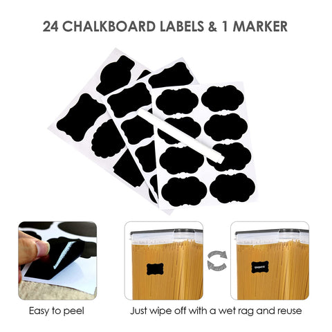 Vtopmart 24 reusable labels help distinguish contents at a glance