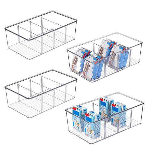 Vtopmart 4-pack food storage bin with clear view for packets and snacks.