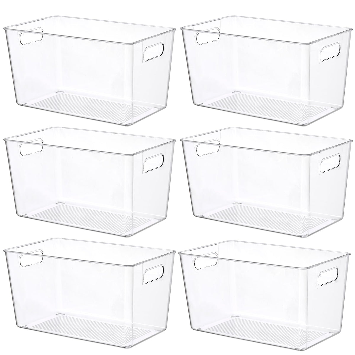 Vtopmart 6 Pcs clear storage bins for organized pantry and easy visibility