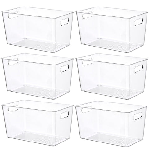 Vtopmart 6 Pcs clear storage bins for organized pantry and easy visibility
