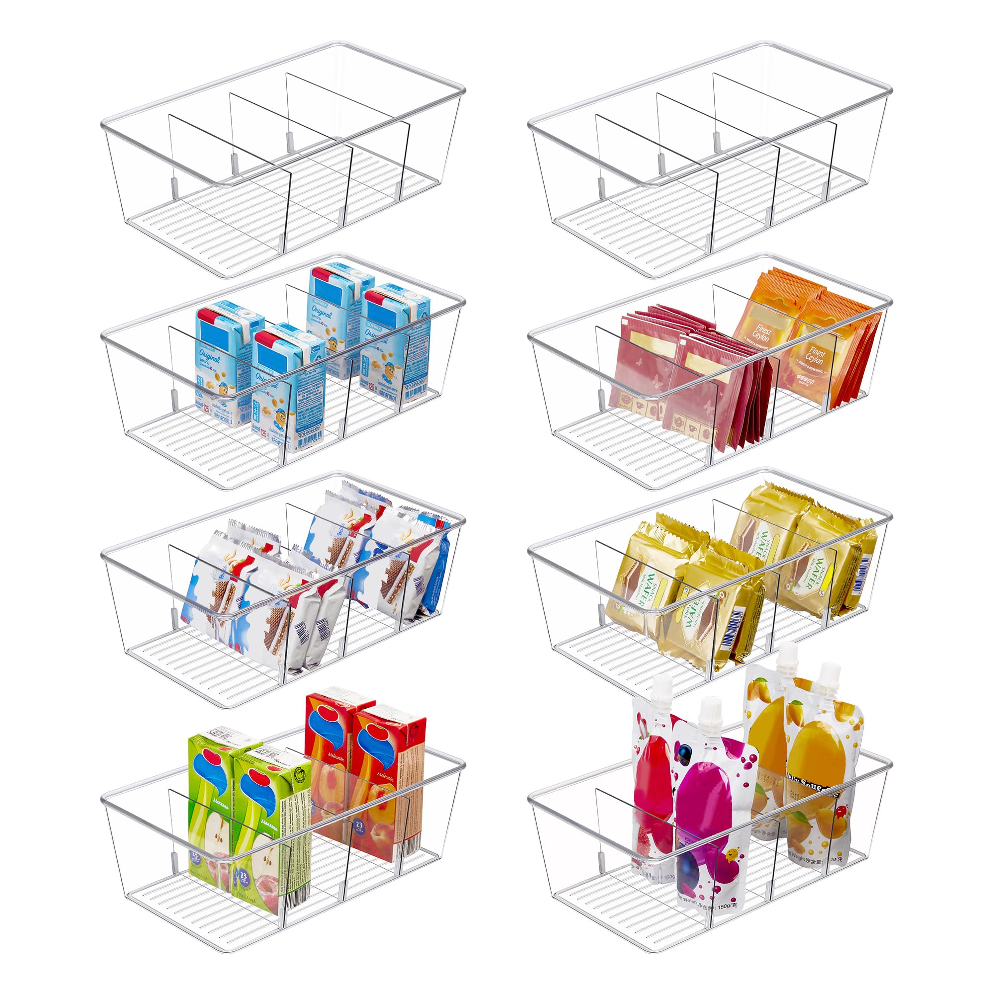 Vtopmart 8-pack bin with clear view for quick packet access.