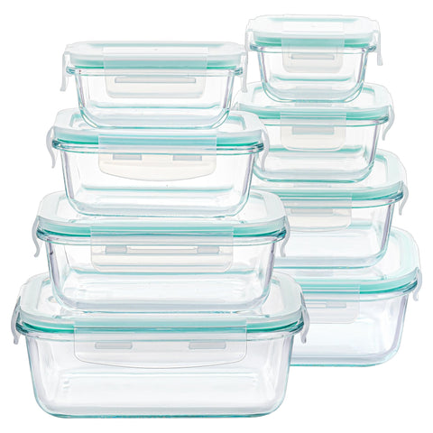 Vtopmart 8-pack glass containers set for organized meal prep and leftovers