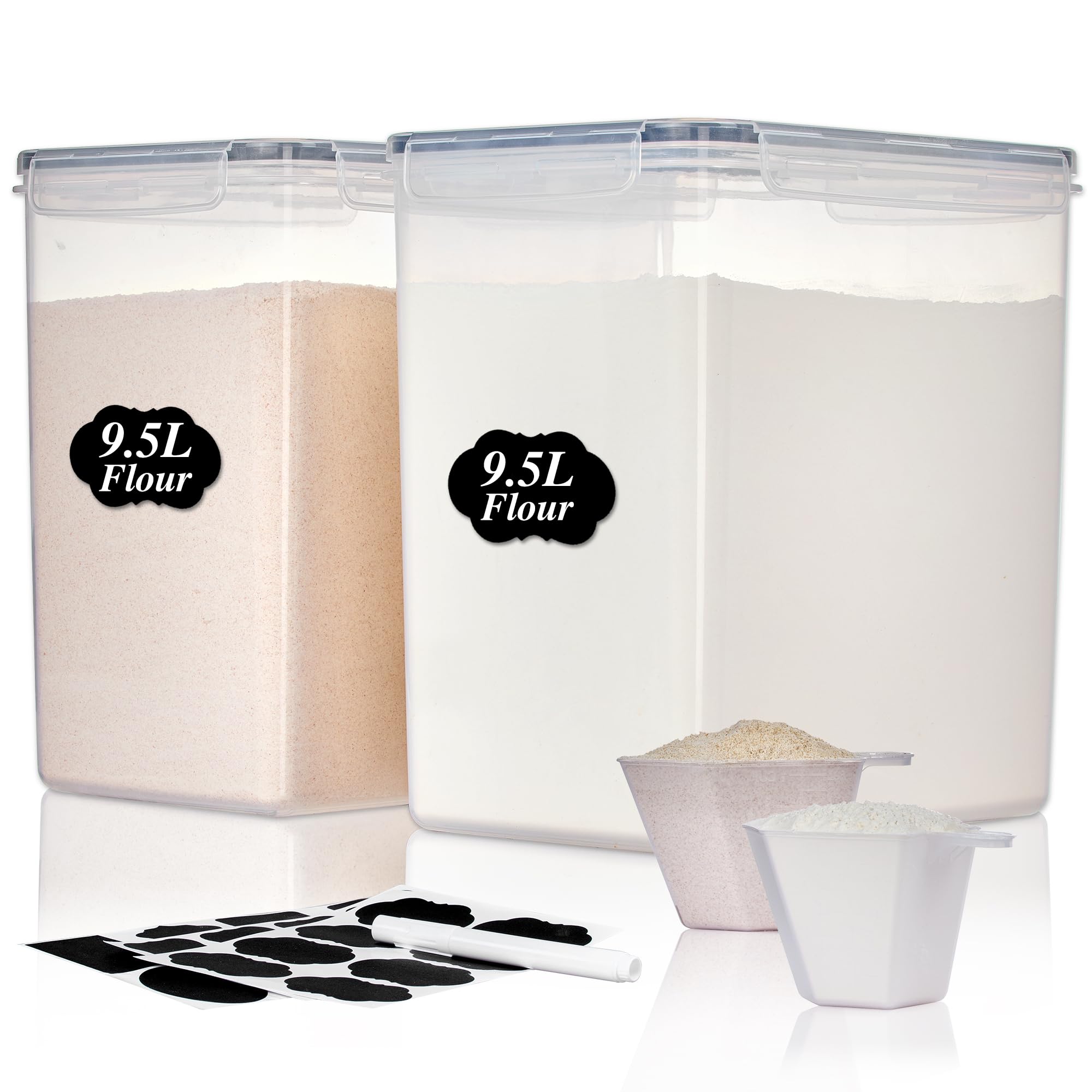 Vtopmart 9.5L flour storage container for bulk baking ingredients.