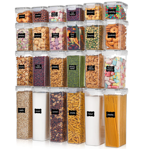 Vtopmart airtight containers with lids stacked neatly for quick access and freshness.