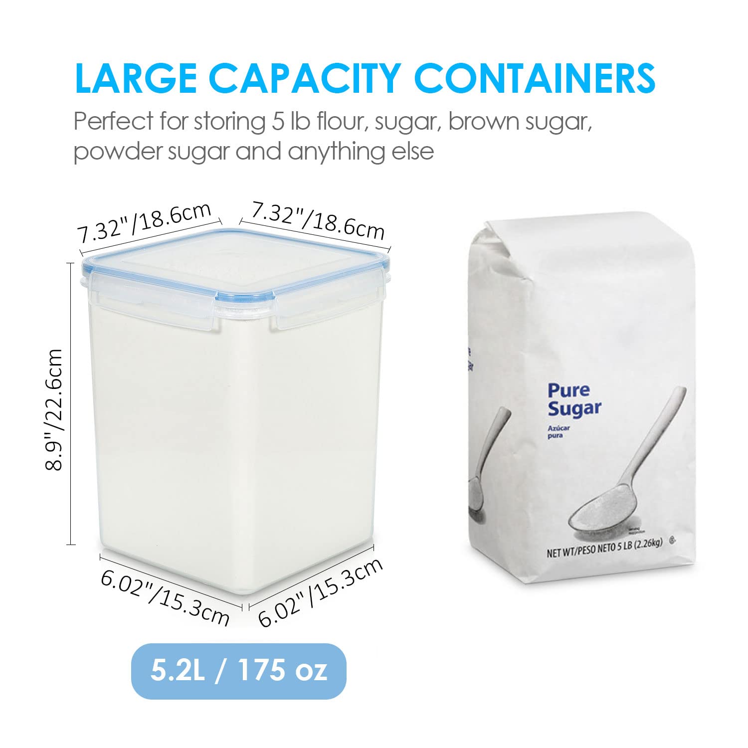 Vtopmart airtight lid seal keeps dry goods fresh and protected