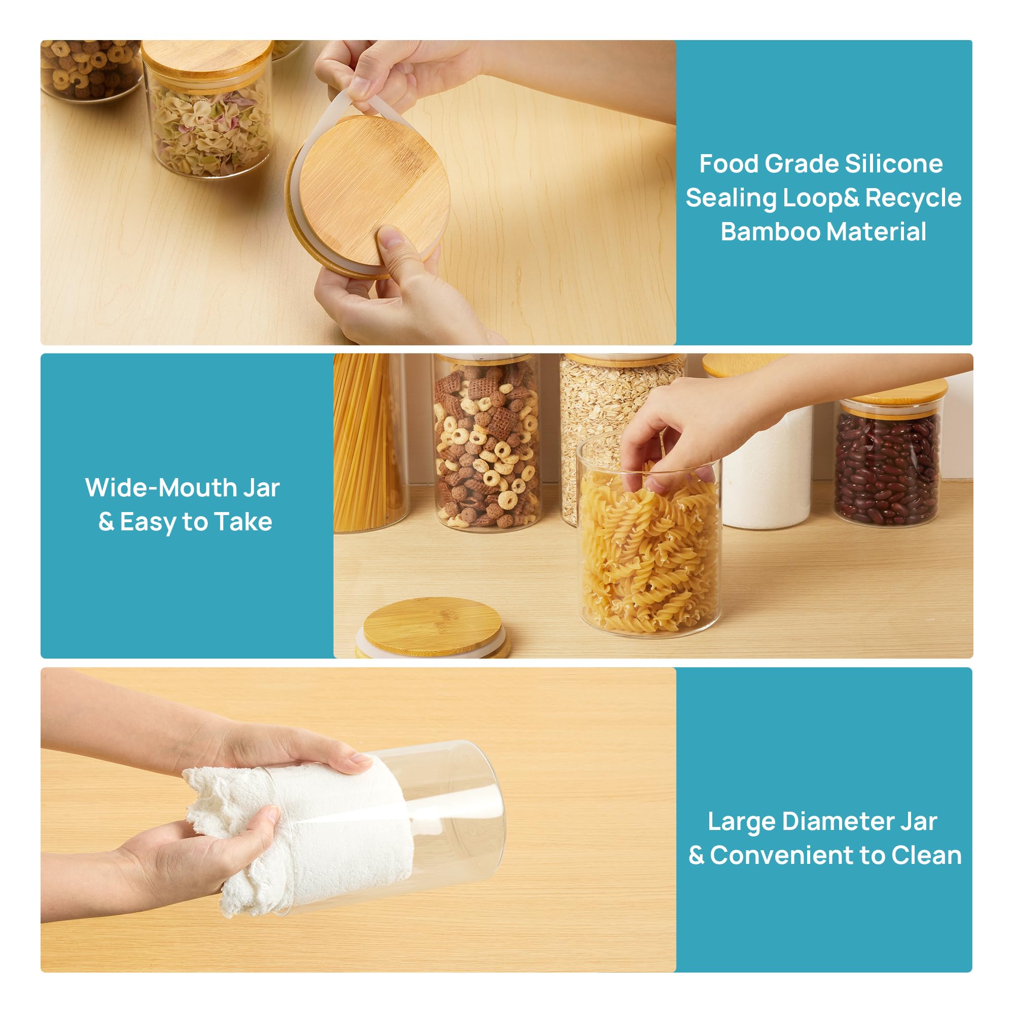 Vtopmart airtight lid prevents moisture and keeps contents dry.
